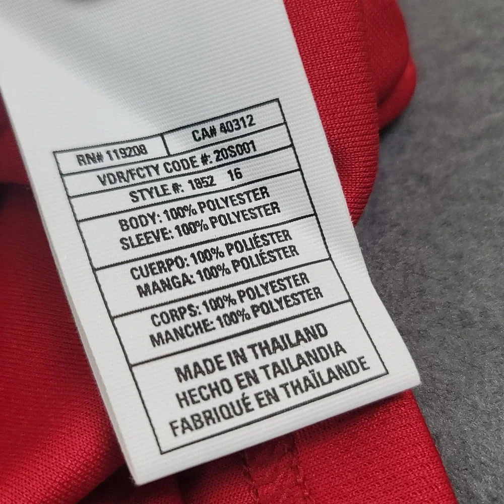 Adidas Polo Shirt Mens L Red White 2 Tone Climalite Golf Athletic 20S001 MINT
